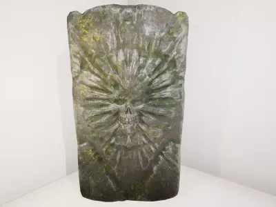 Skull Tombstone Free low-poly 3D model