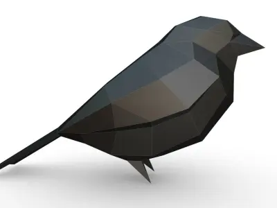 bird low poly polygonal 3D print model