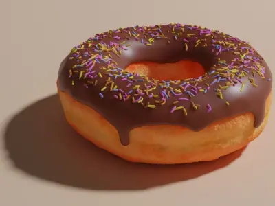 Donut with sprinkles 3D model