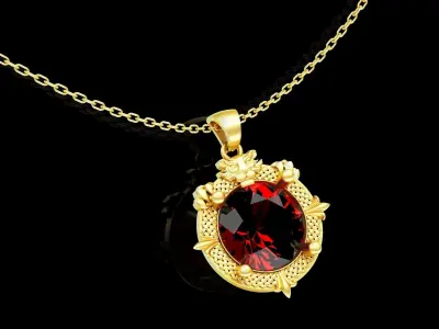 Diamond Guard Lion pendant jewelry gold necklace medallion 3D print model
