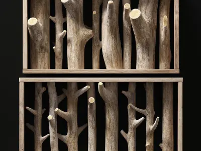 Log clear decor firewood 3D model