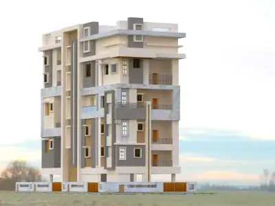 Exterior Design Evening 3D model Free 3D model