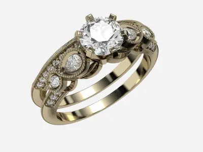 Engagement Ring 3D print model 38