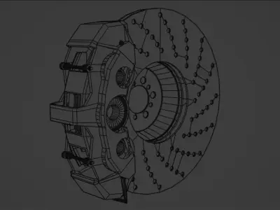 Disc Brake 3D Model  Game and VR Ready Low-poly 3D model