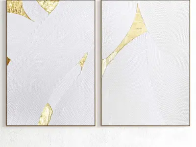 Plaster Two Photo Frame 328 Low-poly 3D model