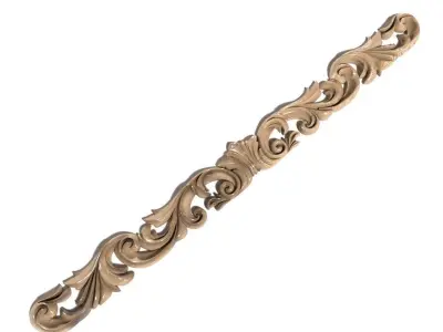 Cartouche-012 Ornate Decorative Scroll Bracket 3D model