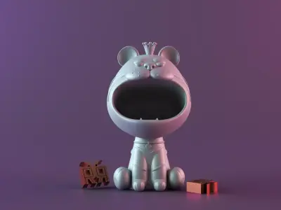 Tiger Sculpture Desk Organizer Entryway Key Holder 3D print model