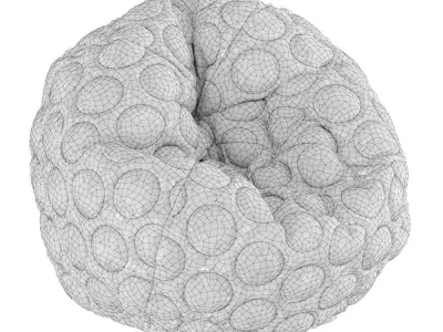 Round Bean Bag Fur 3D model