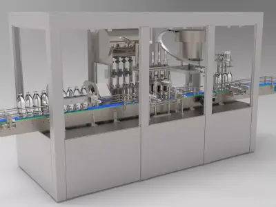 Bottles Washing Filling And Capping Line  3D print model