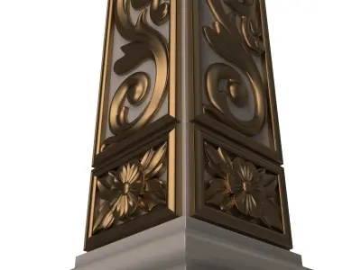 Stair Baluster 01 White Low-poly 3D model
