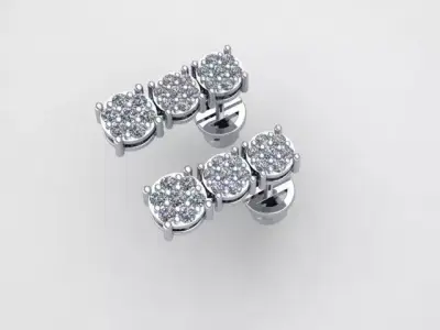Diamond earrings 3D print model
