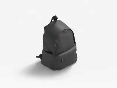 Black Backpack - travel school rucksack Low-poly 3D model