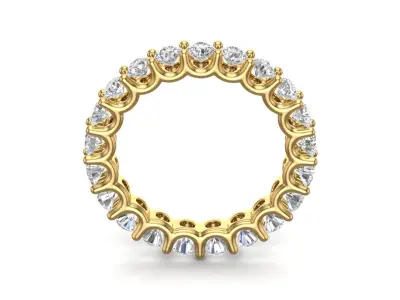 U Shaped Eternity Ring 2 point 7 mm stone size swiss 10 and EU50 3D print model