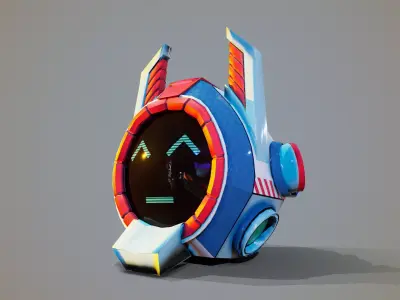 Interface futuristic robot Free low-poly 3D model