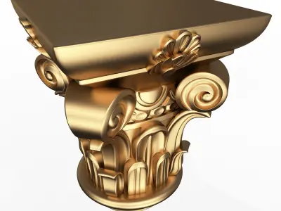 Carved Capital 0602 Low-poly 3D model