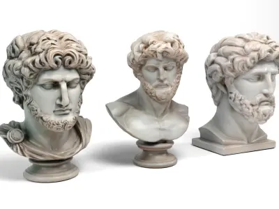 Greek Busts Low-poly 3D model