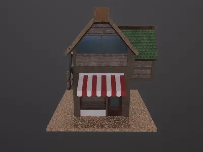 Trade Medieval Little House PBR Low-poly 3D model
