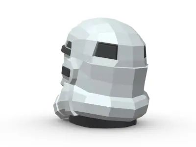 stormtrooper head low poly 3D print model