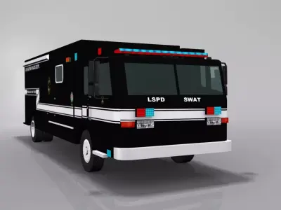 SWAT Police Bus Low-poly 3D model