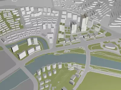 Simple model of high-rise office building 3D model