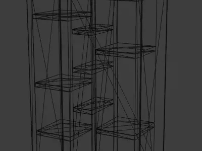 Ikea Style Shelf - Bookshelf Low-poly 3D model