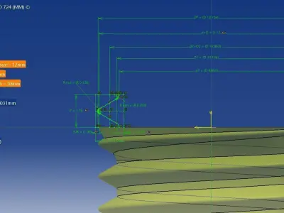 Metric screw threads ISO 724 3D print model