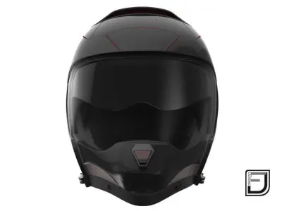 Black Modular Helmet 3D model