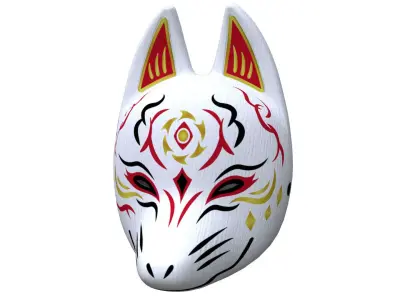 Japanese Fox Mask 3D Model 3D model