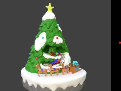 christmas tree and also printable model 3D print model
