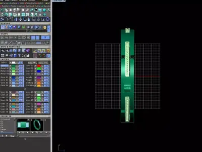 Contemporary Gold Bangle with Linear Stone Details  3D print model