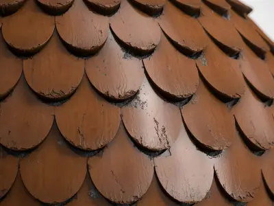 Roof Tile Materials 13- By 3 color Pbr By Sbsar 4k Texture