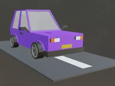 Cartoon Car  Free low-poly 3D model