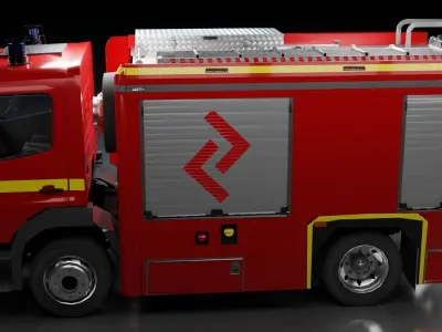FireTruck Mercedes Atego Low-poly 3D model