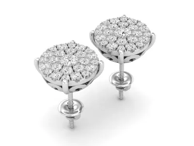 AV 518 Diamond Ladies Fashion Cluster Style Stud Earrings 3D print model