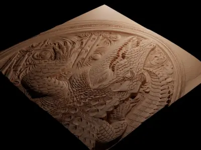 Crocodile CNC 3d Print High Relief Sand Casting 3D print model