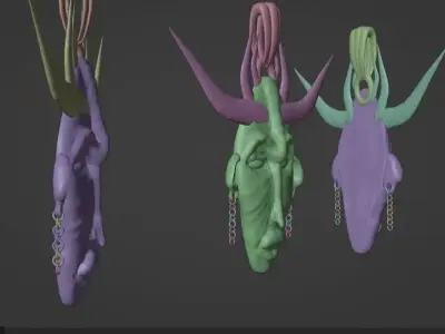 African Baule Sun Mask 3D print model