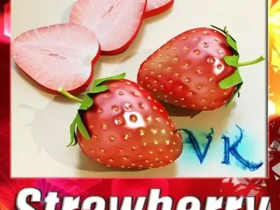 Photorealistic Strawberry High Res 3D model