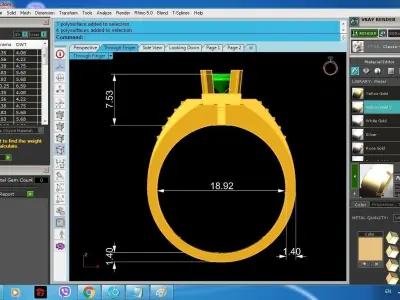 Luxury Three Row Diamond Ring for Men 131 3D print model