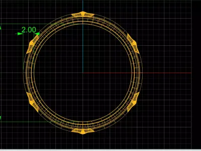 Elegant Crescent Moon Engraved Ring File Item 3 Free 3D print model