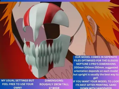 Bleach - Ichigos Hollow Mask 3D print model