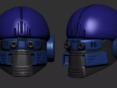 helmet high poly sculpt 3d printable ver 7 3D model 3D model 44
