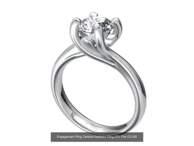 Twisted Ring for print and render and animations - CC100 3D Model Pack