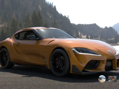 Toyota Supra -Rigged- Render Ready-unreal-vray-redshift 3D model