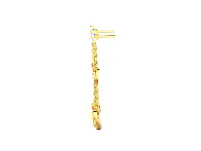 Women Heart Earring 3dm STL OBJ FBX Render Details 3D print model