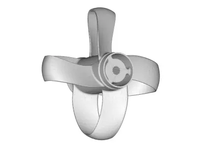 Toroidal boat propeller - 4 blades 3D print model
