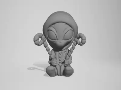 Winter Alien Driving a candy 3D print model