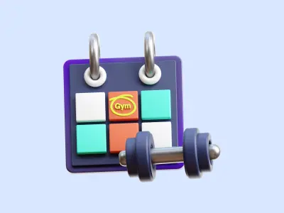 Gym Date 3D Illustration Low-poly 3D model