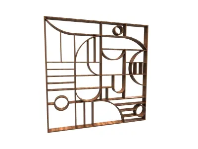 3D Decorative Partition Wood 3D model