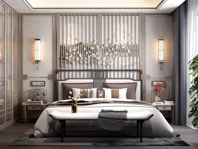 Modern luxury bedroom33 3D model