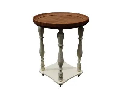 Vintage Wooden Side Table PBR Free low-poly 3D model